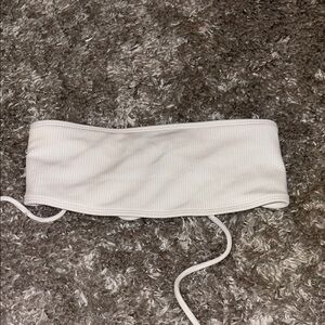 White Ribbed bikini Tube Top